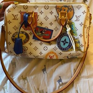 Louis Vuitton Multicolor Satchel with Tan Accents